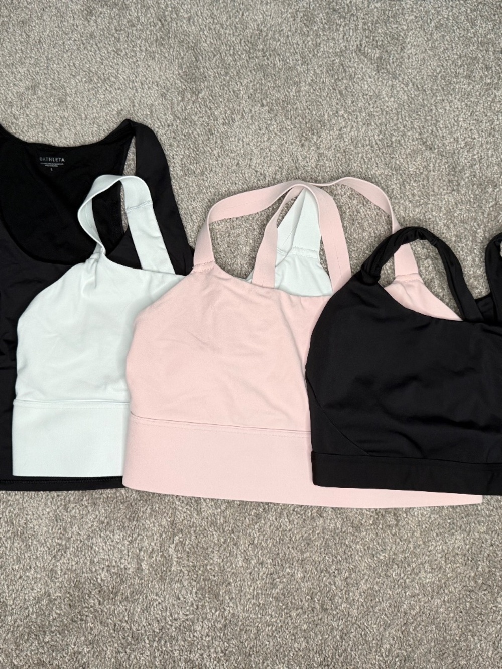 Athleta Sports Bra Lot of 4 Size L Black Pink Mint Activewear